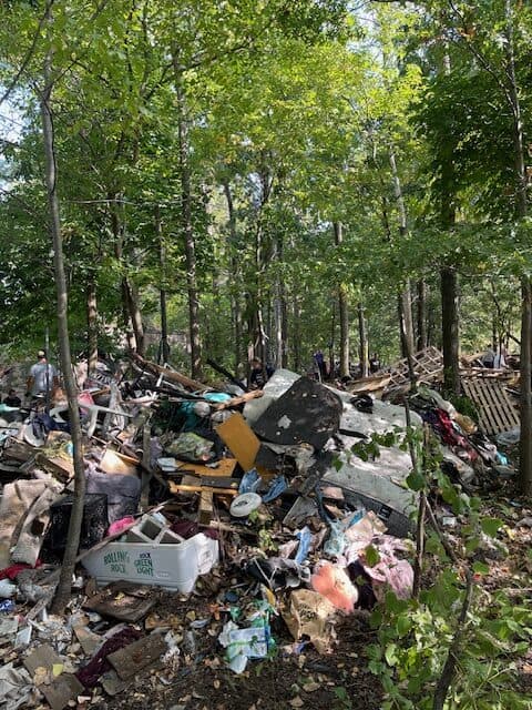 Homeless encampment remnants