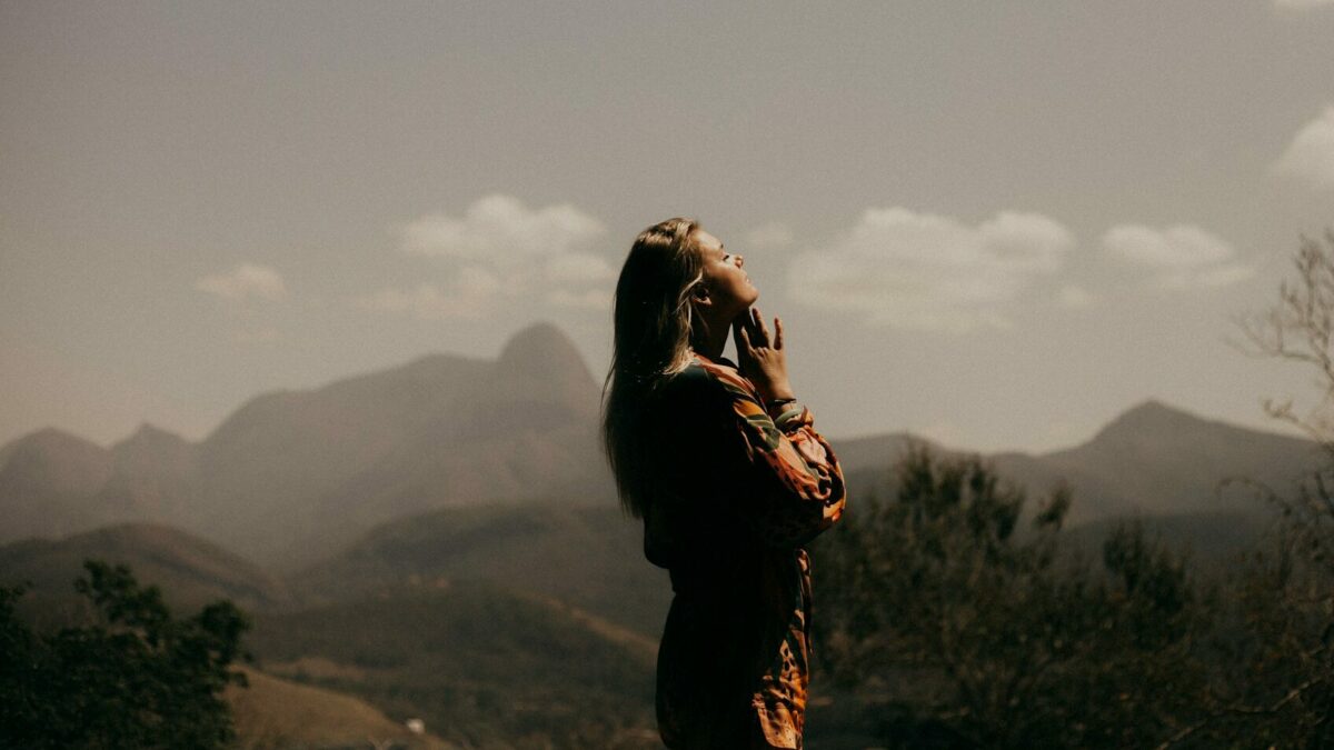 Woman Looking To Heaven