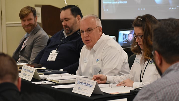 Barry Whitworth leads Exec Board meeting